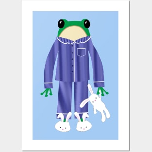 Frog in pajamas Posters and Art